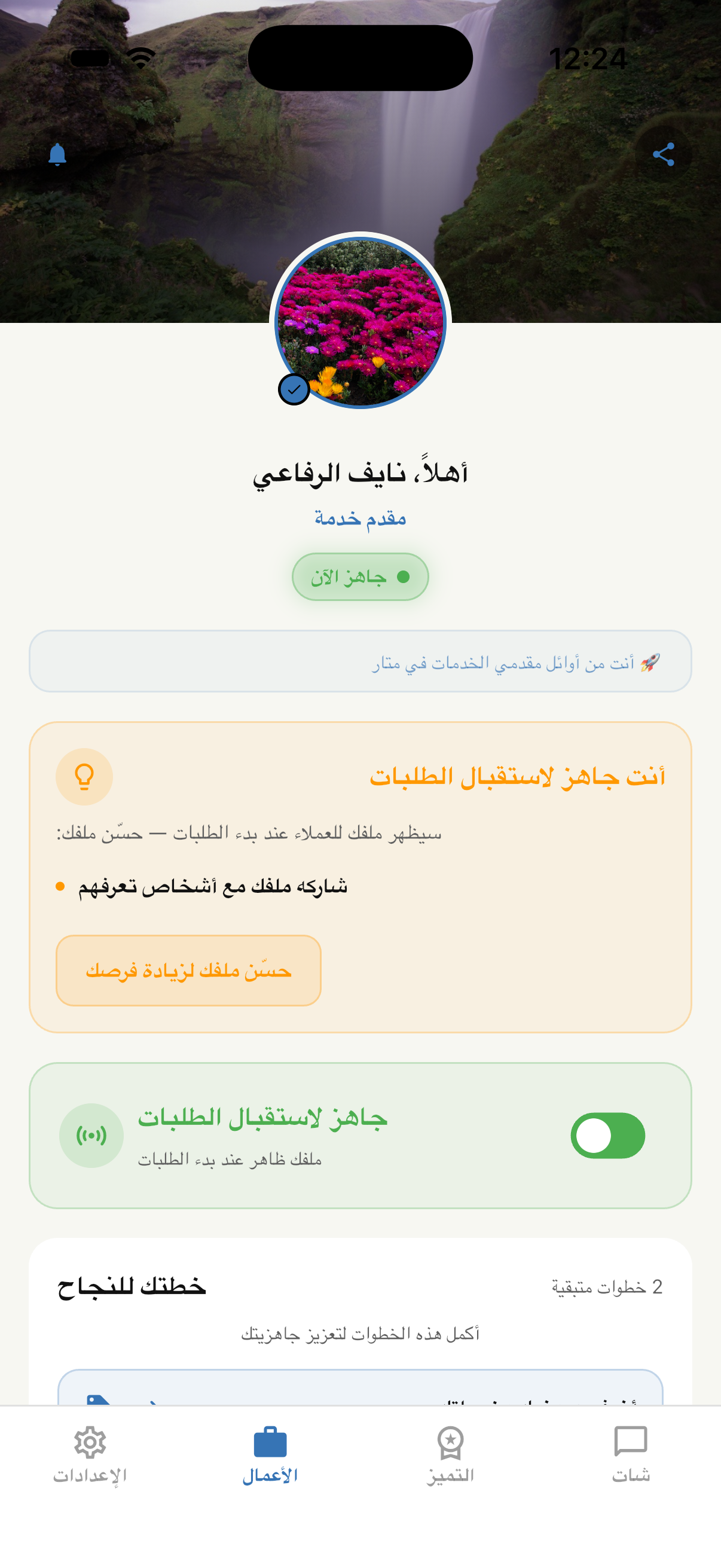 لوحة متار أعمال لمقدم الخدمة